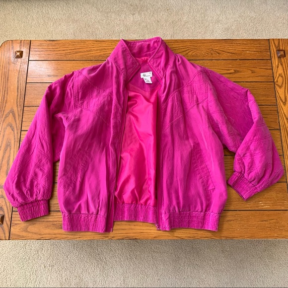 Vintage Bocoo Hot Pink 100% Silk Jacket 1980s 1990s Size Medium - Picture 7 of 15